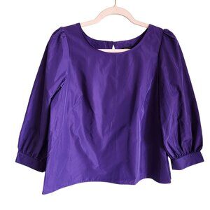 Talbots Shirt Women's Purple MP Medium Petites Top Blouse 3/4 Sleeve NEW